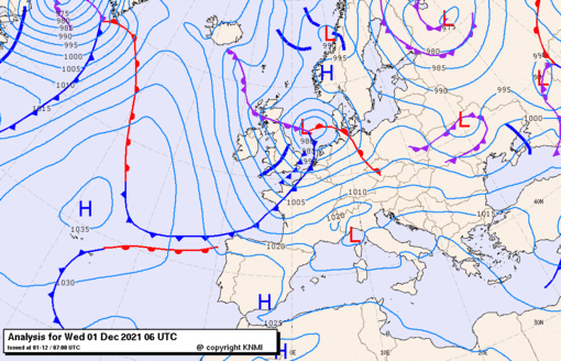 Previsioni meteo per mercoledì 1, giovedì 2, venerdì 3 (dicembre)