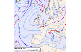 Previsioni meteo per mercoledì 7, giovedì 8, venerdì 9 (maggio)