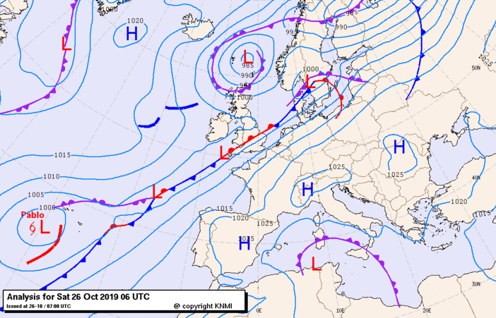 Previsioni meteo per sabato 26, domenica 27, lunedì 28 (ottobre)