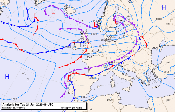 Previsioni meteo per martedì 24, mercoledì 25, giovedì 26 (giugno)