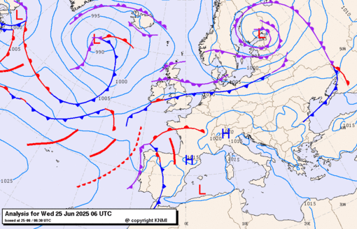 Previsioni meteo per mercoledì 25, giovedì 26, venerdì 27 (giugno)