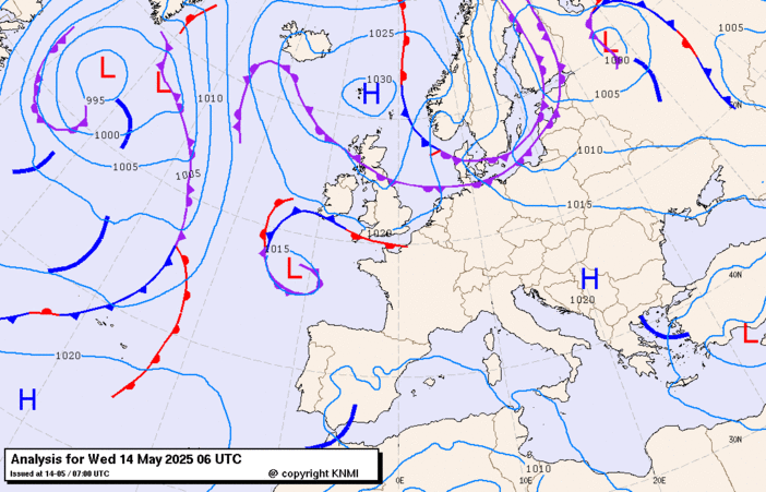 Previsioni meteo per mercoledì 14, giovedì 15, venerdì 16 (maggio)