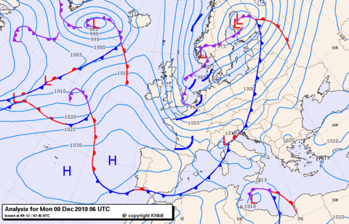 Previsioni meteo per lunedì 9, martedì 10, mercoledì 11 (dicembre)