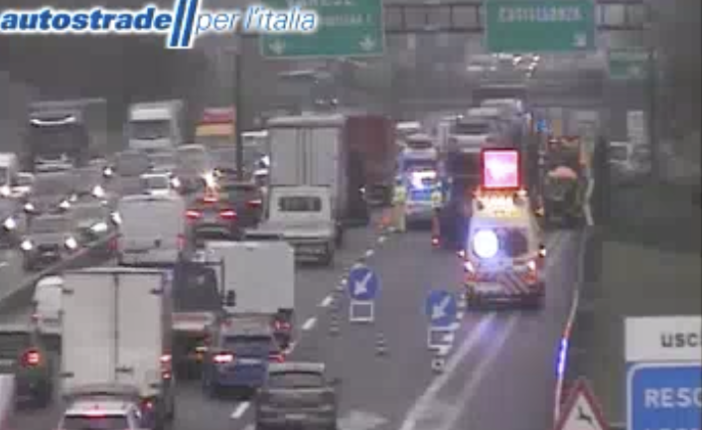 L'incidente visto dalle webcam di Autostrade per l'Italia