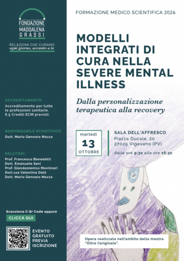 Vigevano, "Severe Mental Illness": modelli integrati di cura, dalla personalizzazione terapeutica alla recovery Vigevano, "Severe Mental Illness": modelli integrati di cura, dalla personalizzazione terapeutica alla recovery