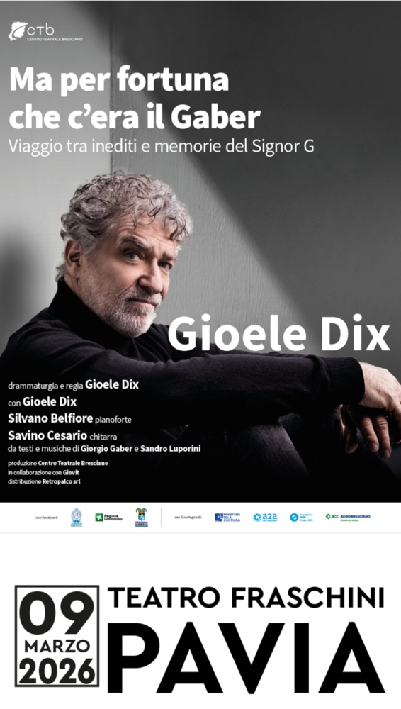 Teatro, Gioele Dix in "Ma per fortuna che c'era il Gaber" al Fraschini Teatro, Gioele Dix in "Ma per fortuna che c'era il Gaber" al Fraschini