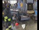 Il macchinario dove si è verificato l'incidente sul lavoro che ha coinvolto due operai a Sumirago