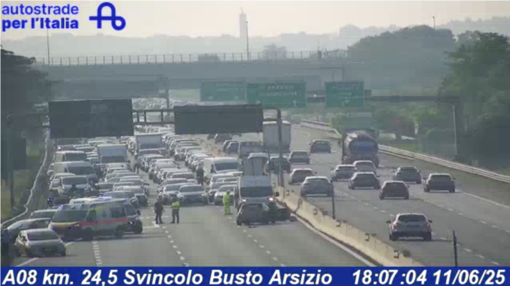 L'incidente visto dalle telecamere di Autostrade per l'Italia