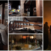 Le immagini terribili dal luogo della tragedia di Crans-Montana (dal video diffuso dalla polizia cantonale vallesana). A destra e qui sopra in basso due fotogrammi dal video riproposto dai mezzi d'informazione svizzeri del momento dell'incendio seguito all'esplosione nel bar Le Constellation