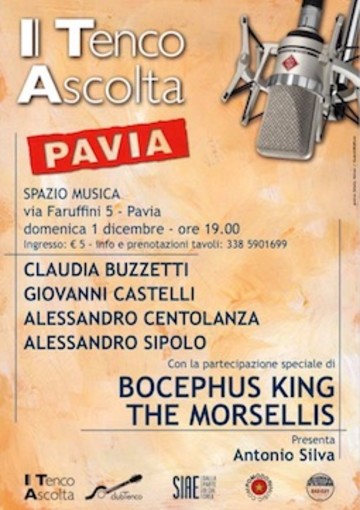 Club Tenco, &quot;Il Tenco ascolta&quot; arriva a Pavia: ospiti Bocephus King e The Morsellis