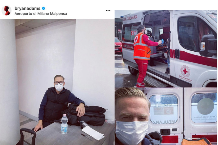 Bryan Adams positivo a Malpensa: portato in ospedale Bryan Adams positivo a Malpensa: portato in ospedale