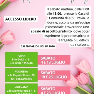 Salute e benessere della donna: uno spazio di ascolto, il sabato mattina, presso le case di comunità di Pavia, Vigevano e Voghera