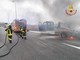 Pavia: carro attrezzi in fiamme sul raccordo dell'autostrada Milano-Genova, danni ingenti