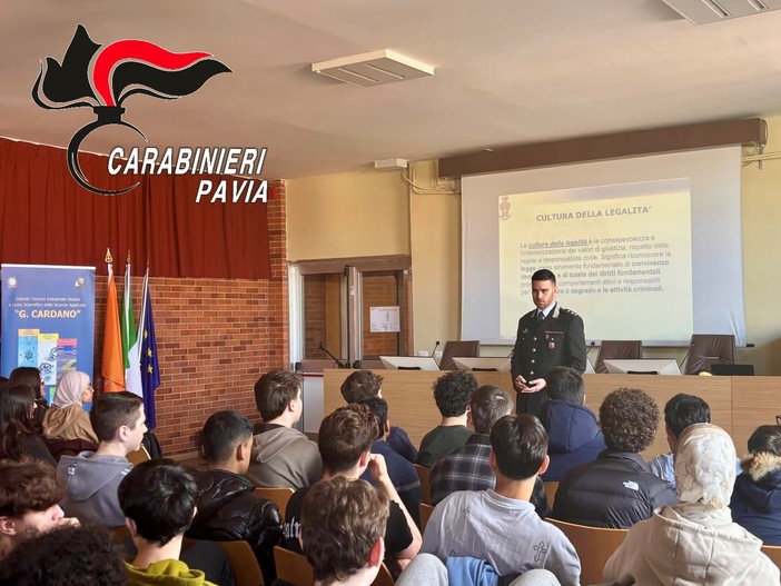 Cultura della legalità, i carabinieri incontrano gli studenti dell’istituto Cardano di Pavia Cultura della legalità, i carabinieri incontrano gli studenti dell’istituto Cardano di Pavia