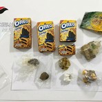 Il "dolce" inganno della droga. Oltre 300 grammi di hashish in dei pacchi di biscotti, più due consumatori fermati tra Siziano e Bornasco. Il "dolce" inganno della droga. Oltre 300 grammi di hashish in dei pacchi di biscotti, più due consumatori fermati tra Siziano e Bornasco.