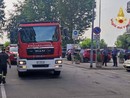 L'intervento dei mezzi di soccorso in via Cei
