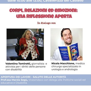 Vigevano, &quot;Corpi, relazioni ed emozioni&quot;: una riflessione aperta incontro con Valentina Tomirotti e Nicola Macchione