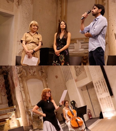 Foto durante i dialoghi multidisciplinari, da sx professoressa Lucinda Buja, pittrice Valentina Martini, architetto Alessio Proietti