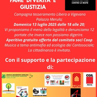 Vigevano: “Fame di Verità e Giustizia”, nell'evento organizzato da Libera