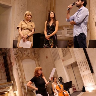 Foto durante i dialoghi multidisciplinari, da sx professoressa Lucinda Buja, pittrice Valentina Martini, architetto Alessio Proietti