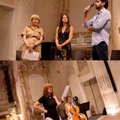 Foto durante i dialoghi multidisciplinari, da sx professoressa Lucinda Buja, pittrice Valentina Martini, architetto Alessio Proietti