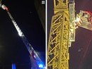 FOTO E VIDEO. Castronno (VA), giovane s'arrampica nella notte su una gru di 25 metri: raggiunto e salvato