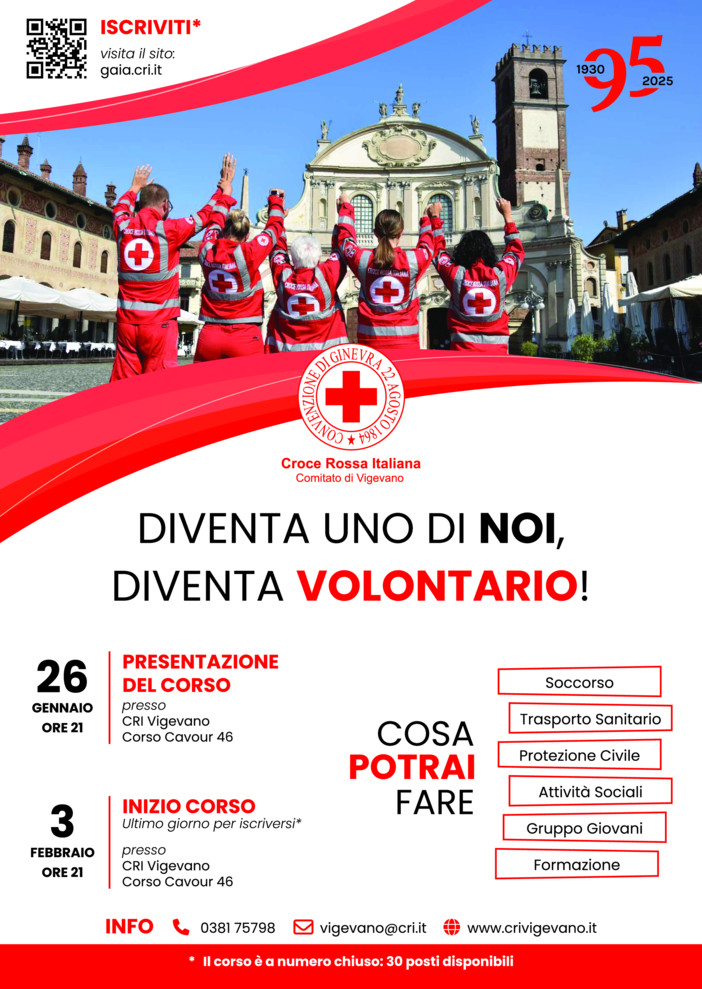 Vigevano, nuovo corso di accesso in Croce Rossa
