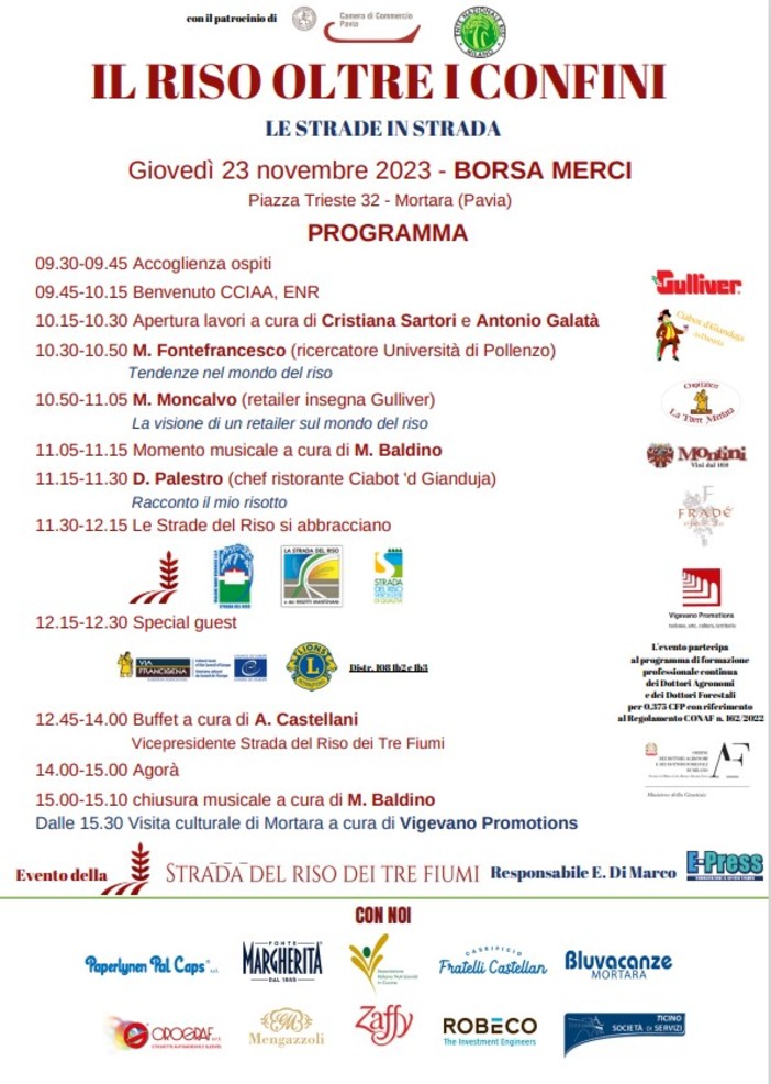 Mortara: la strada del riso per una rinascita del “Divin Chicco”