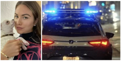 Da sinistra: Pamela Genini in una foto pubblicata dai media nazionali. Sul luogo dell'omicidio è intervenuta la polizia