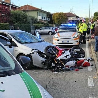 Magenta: grave incidente a Pontevecchio, ferito motociclista