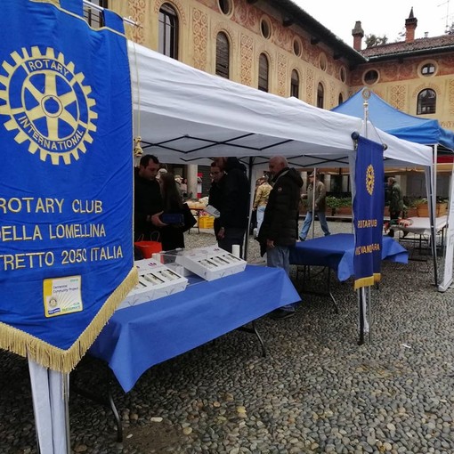 - (FOTOGALLERY) - Vigevano, successo per i volontari dei Rotary Club Vigevanesi in piazza Ducale