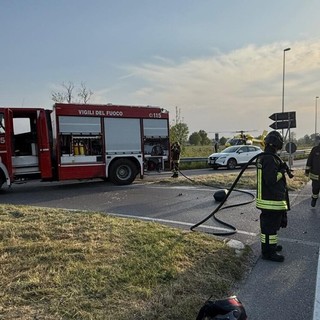 Il grave incidente sulla SS494 di ieri a Gaggiano: l’intervento dei Vigili del Fuoco di Abbiategrasso