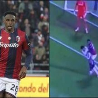 Bologna-Juve, Lucumì sbatte a terra Conceicao in area ma l'arbitro non fischia Bologna-Juve, Lucumì sbatte a terra Conceicao in area ma l'arbitro non fischia