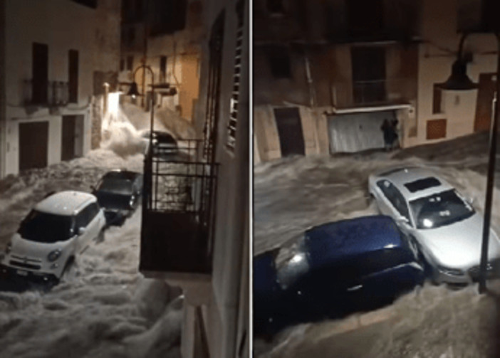 Maltempo, notte di paura ad Alcamo: strade come fiumi in piena