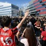 Milan-Monza, al 15' curva rossonera abbandona lo stadio