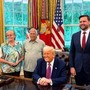 Louis Prevost, il fratello di Papa Leone XIV, nello Studio ovale da Trump