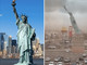 Il vento abbatte la Statua della Libertà (ma non quella di New York): il video Il vento abbatte la Statua della Libertà (ma non quella di New York): il video