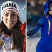 Vittozzi e Ghiotto portabandiera Italia a cerimonia chiusura Milano-Cortina Vittozzi e Ghiotto portabandiera Italia a cerimonia chiusura Milano-Cortina