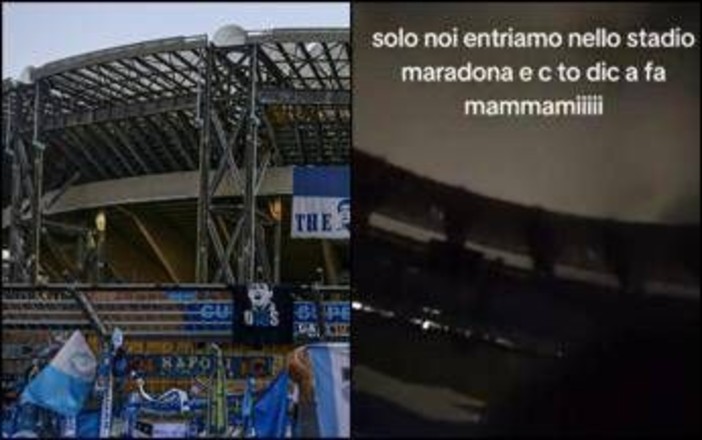 Clamoroso a Napoli, tifosi entrano in scooter al Maradona: &quot;Siamo i più forti&quot; - Video