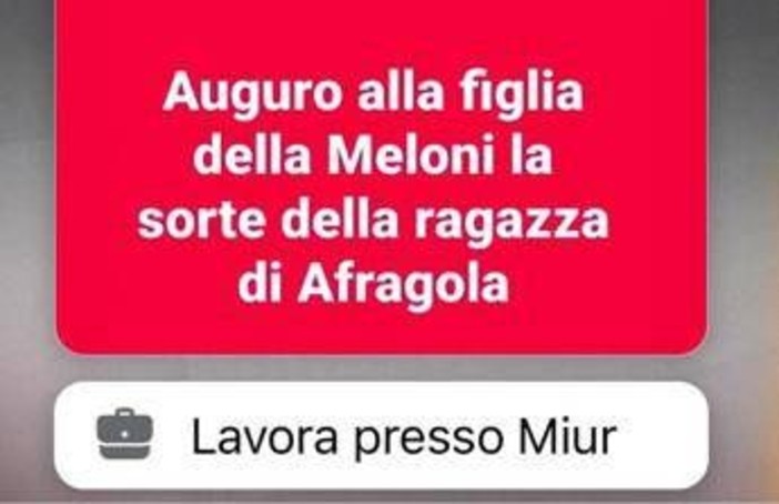 Minacce social a figlia Meloni, identificato autore: è un professore campano
