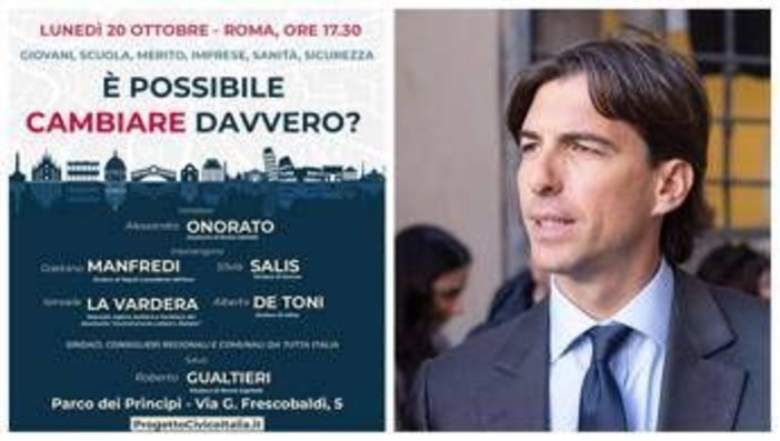 Centrosinistra, i 'civici' di Onorato a Roma il 20 ottobre: con Manfredi e Salis per 'cambiare davvero' Centrosinistra, i 'civici' di Onorato a Roma il 20 ottobre: con Manfredi e Salis per 'cambiare davvero'