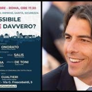 Centrosinistra, i 'civici' con Onorato a Roma il 20 ottobre: con Manfredi e Salis per 'cambiare davvero'