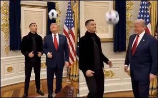 Trump, sfida di palleggi con Cristiano Ronaldo: il video (generato dall'AI) fa il giro del mondo