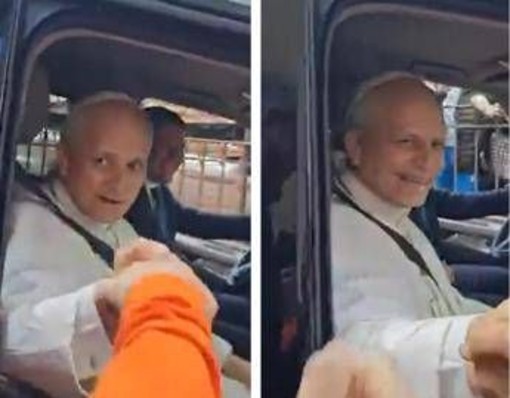 Papa Leone XIV, il saluto al tifoso: &quot;Forza Roma&quot; - Video